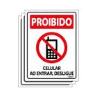 Combo 3 Placas De Sinalização Proibido Celular Ao Entrar Desligue 15x20 Ecom IA - S-229 F9e