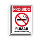 Combo 3 Placas De Sinalização Proibido Fumar 15x20 Ecom IA - P-5/1 F9e