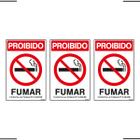 Combo 3 Placas De Sinalização Proibido Fumar 20x30 Ekomunike - P-5 F9e