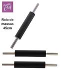 Combo 3 Rolo De Massas Preto Pratic Chef 45cm Aço Inoxidável