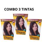 Combo 3 tintas sem amonia bigen 4.0 castanho medio