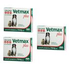 Combo 3 unidades Vetmax Plus 700mg 4 comprimidos Vermífugo Cães e Gatos - Vetnil