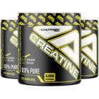 Combo 3x Creatina Monohidratada 100% Pura 300g Adaptogen