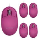 Combo 5x Mouse Multilaser Classic Box Óptico Rosa Pink - MO304