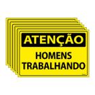 Combo 6 Placas De Sinalização Atenção Homens Trabalhando 30x20 Ecom IA - SA1 F9e