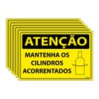 Combo 6 Placas De Sinalização Atenção Mantenha Os Cilindros Acorrentados 30x20 Ecom IA - SA4 F9e