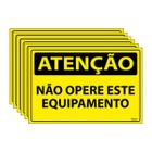 Combo 6 Placas De Sinalização Atenção Não Opere Este Equipamento 30x20 Ecom IA - SA83 F9e