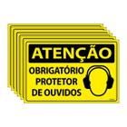 Combo 6 Placas De Sinalização Atenção Obrigatório Protetor De Ouvidos 30x20 Ecom IA - SA29 F9e