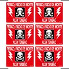 Combo 6 Placas De Sinalização Perigo Risco De Morte Alta Tensão 20X15 Ekomunike - S-222 F9e