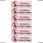 Combo 6 Placas De Sinalização Proibido Entrada De Animais 30x10 Ekomunike - P-34 F9e