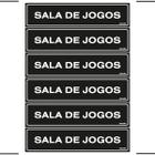 Combo 6 Placas De Sinalização Sala De Jogos 30x7 Ekomunike - A-427/1 F9e