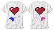 Combo blusa casal gamer dia dos namorados amor coração