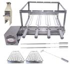 Combo Brasa Grill Tradicional Gira 4 Espetos para Pré Moldadas de 55cm Espaço Interno Largura