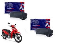 Combo Câmara de Ar Motocicleta Authomix Dianteira + Traseira Biz 100 125 Pop 100 110 - CL17 CA14