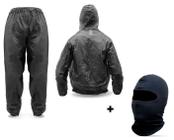 Combo Capa Roupa Chuva Piraval Combate Motoqueiro Show Pesca Com Capuz + Capuz Ninja Balaclava