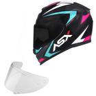 Combo Capacete ASX Eagle Street + Viseira Fume feminino e masculino para andar moto