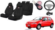 Combo Capas Tecido Palio '96-'99 + Volante + Chaveiro - Personalizado