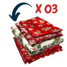 Combo com 03 Toalha Natalina para Mesa 140cm x 210cm Oxford - Wincy Natal