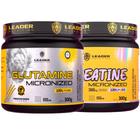 Combo Creatina Pura 300g Creatine Micronized + Glutamina Pura Glutamine Micronized 300g - Leader Nutrition