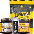 Combo Creatina Pura 300g + Hipercalórico Hi Mass Prime 3kg + Glutamina Pura 300g + Coqueteleira