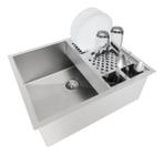 Combo Cuba 50x40 Inox 304 Canal Calha Escorredor Embutir