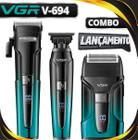 Combo De Máquinas Profissionais VGR V-694 Com Máquina de Cortar Cabelo + Máquina De Acabamento E Shaver