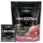 Combo de Suplementos Black Skull Creatina Sem Sabor Sache 66g + Whey Protein Gourmet 100% HD Refil 900g