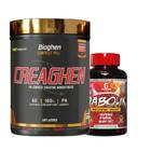 Combo de suplementos creatina creaghen 300g bioghen + termogênico diabolik 60 caps demons lab