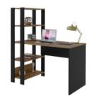 Combo Escrivaninha Home Office E Estante Estilo Industrial Preta