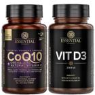 Combo Essential Nutrition Coenzima Q10 - (60 caps) + Vitamina D3 2000UI (120 caps)