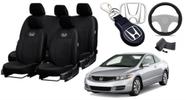 Combo Estilo Honda Civic 2005-2012 + Volante + Chaveiro Couro