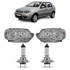 Combo Farol Dianteiro Palio Economy 2011 A 2017 + Lâmpadas H7