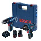 Combo Furadeira Parafusadeira 2 Baterias C/ Maleta GSB120-LI Bosch 8939