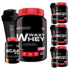 COMBO GALERA: 4x Whey Protein 900g + 4x BCAA 100g + 4x Coqueteleira - Bodybuilders way/wey