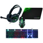 Combo Gamer 4 em 1 Canopus Teclado ABNT 2, Mouse, Headset P3 e Mousepad, LED em 7 Cores, CGCS41, ELG