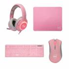 Combo Gamer Dazz 4 Em 1 Teclado Mouse Mousepad, Headset Rosa