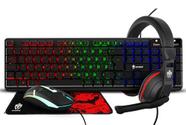 Combo Gamer Evolut Teclado Mouse 1600dpi Headset Mousepad