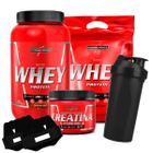 Combo Integral Nutri Whey Protein Creatina Kit Shaker Luva