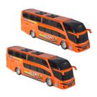 Combo Kit C/ 02 Ônibus Bus Buzão Grande 41cm Realista De 2 Andares - LARANJA - BS Toys