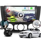 Combo Kit Central Multimidia MP5 Android 9" +Camera +Interface + Moldura Ar Manual BMW Serie 1 07/11