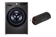 Combo Lava e Seca LG Smart VC2 110V 14kg Black Inox + Caixa de Som Portátil LG XBOOM Go XG5