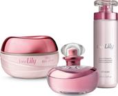 Combo Love Lily: Eau de Parfum 75ml + Bruma Corporal 200ml + Creme Acetinado 250g