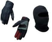 Combo Luva X11 Nitro 4 Preta Original Frio Inverno Moto Motociclista Motoboy + Capuz Touca Ninja Balaclava