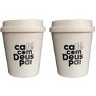 Combo Mini copo café com Deus pai 250 ml Kit com 2 copos