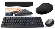 Combo Multilaser - Teclado e Mouse com fio / Apoio para Teclado e Mouse Pad Preto Liso - MULTI(Multilaser)