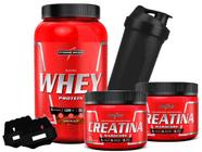 Combo Nutri Whey Protein 2xCreatina Shaker Luva Integral M