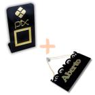 Combo qr code + aberto/fechado - preto dourado - Lm Balcoes