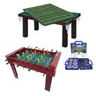 Combo Salão de Jogos com Mesa Multi Jogos (Sinuca + Ping-Pong + Futebol de Botão) e Mesa de Pebolim - Klopf - Cód. 1503