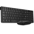 Combo Teclado E Mouse Sem Fio Wireless Keyboard Preto - exbom