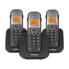 Combo Telefone sem Fio Intelbras TS 5123 + Dois Ramais Adicionais Preto